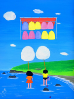 秋野赤根のノスタルジック童画館 「雲の綿あめ」